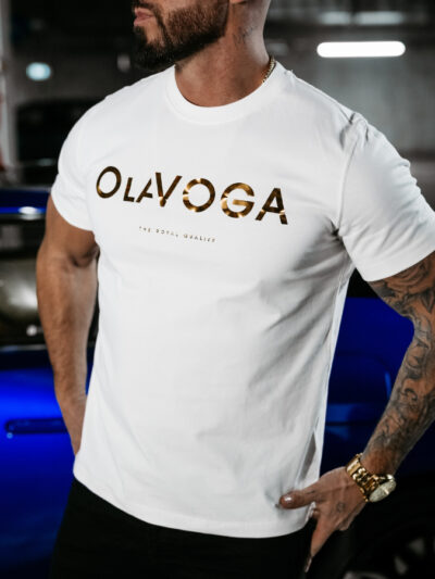 T-shirt męski, koszulka JEETEE O LA VOGA ecru biały