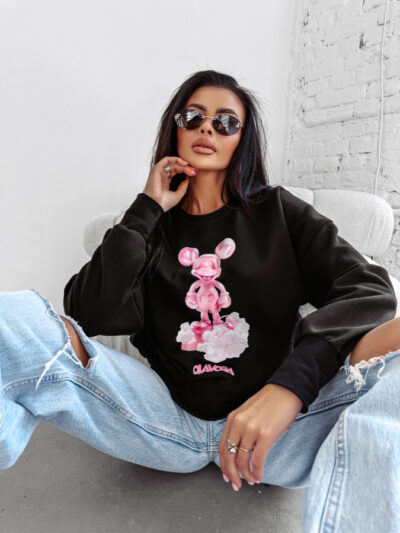 Bluza damska AZAELA O LA VOGA czarna, z myszką miki